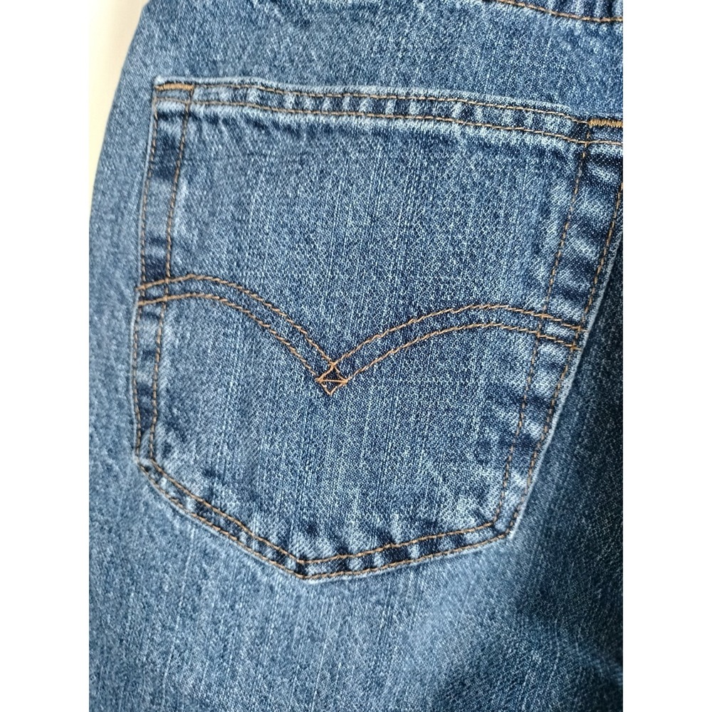 Levis 505 Jean Shorts Mens 34(33) Blue Dark Stonewash WaterLess Regular Fit 10" - Picture 9 of 15